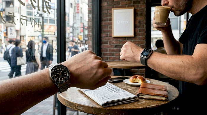 Japanese collector wears Seiko Prospex and Apple Watch